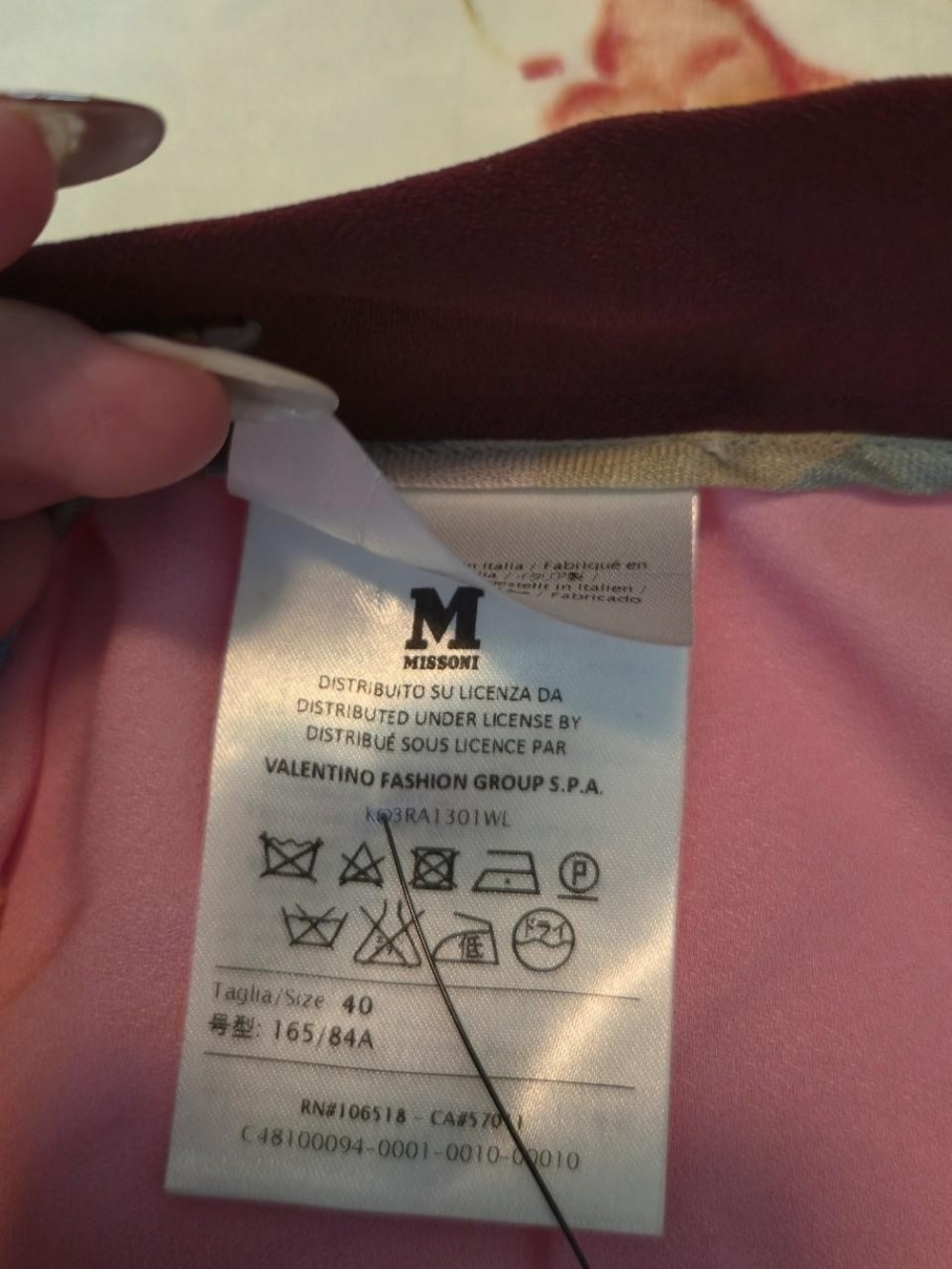Missoni Pink and Maroon Lined Garment - Picture 2 of 5